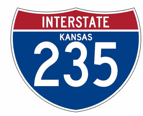Interstate 235 Sticker R2017 Kansas Highway Sign Road Sign - Winter Park Products