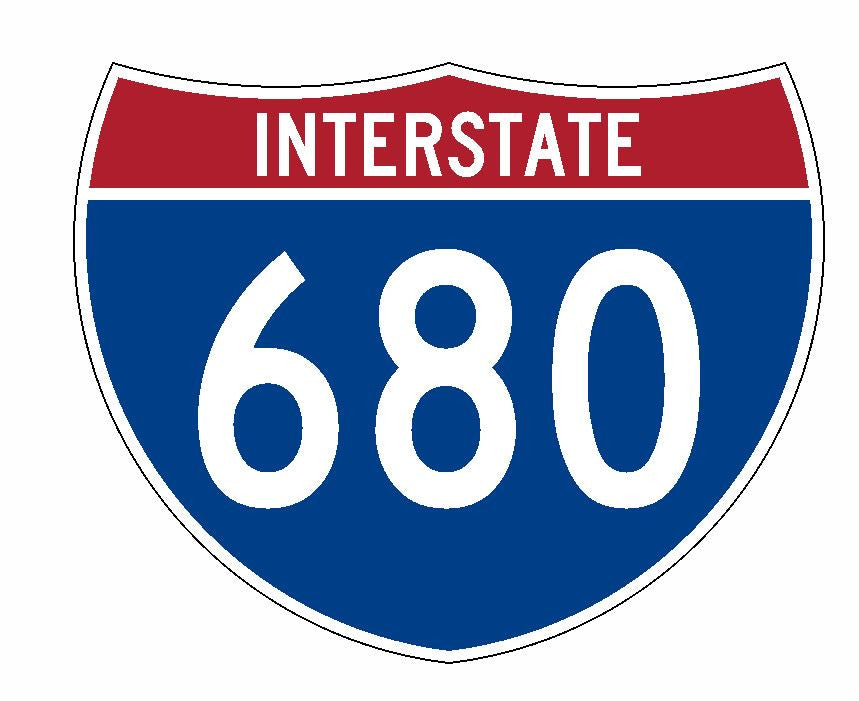 Interstate 680 Sticker R2099 Highway Sign Road Sign - Winter Park Products