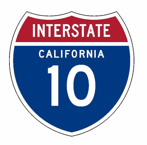 Interstate 10 Sticker R1977 California Highway Sign Road Sign - Winter Park Products