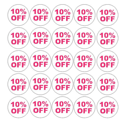 Pink 10% Percent Off Sale Sticker Retail Store FLEA MARKET Boutique #D53P - Winter Park Products