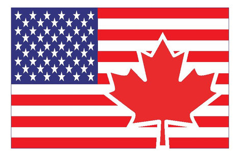 USA Canada Flag Sticker F706