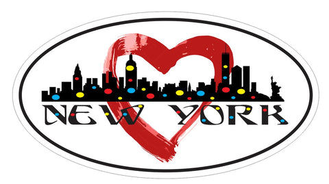 NYC New York Oval Bumper Sticker or Helmet Sticker D3696