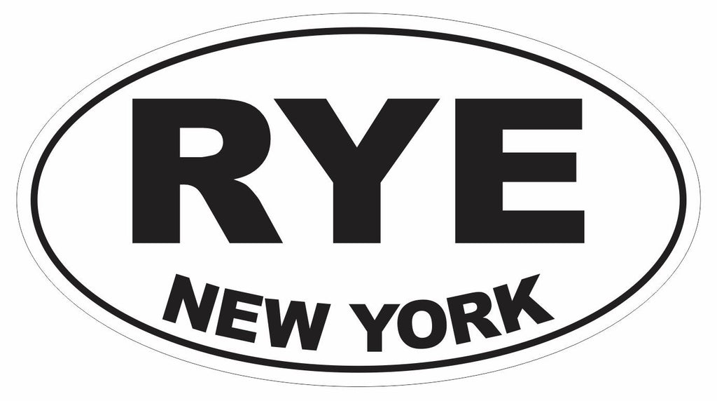 Rye New York Oval Bumper Sticker or Helmet Sticker D3059 Euro Oval - Winter Park Products