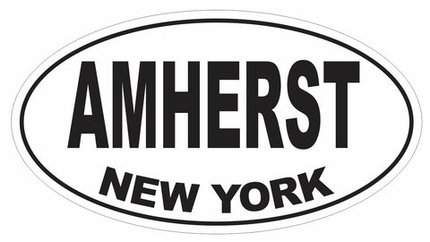 Amherst New York Oval Bumper Sticker or Helmet Sticker D3075 Euro Oval - Winter Park Products