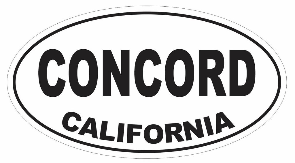 Concord California Oval Bumper Sticker or Helmet Sticker D3023 Euro Oval - Winter Park Products