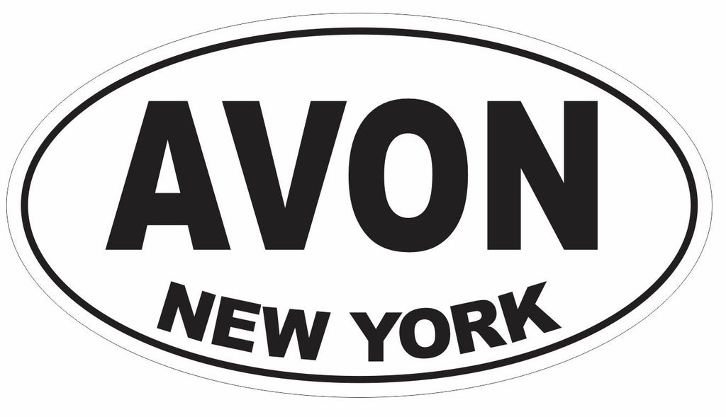 Avon New York Oval Bumper Sticker or Helmet Sticker D3082 Euro Oval - Winter Park Products