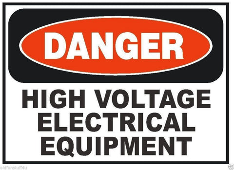 Danger High Voltage Equipment OSHA Safety Sign Decal Sticker Label D278 - Winter Park Products