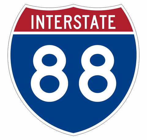 Interstate 88 Sticker Decal R936 Highway Sign - Winter Park Products