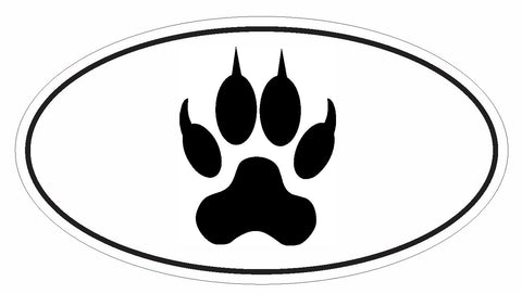 Wolf Paw Oval Bumper Sticker or Helmet Sticker D2996 Euro Oval - Winter Park Products
