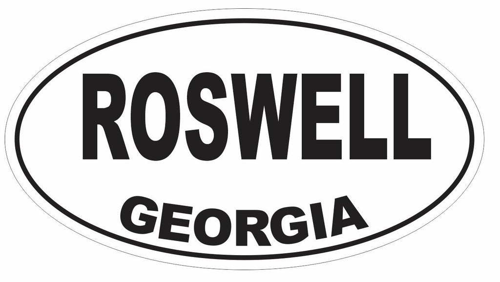 Roswell Georgia Oval Bumper Sticker or Helmet Sticker D2960 Euro Oval - Winter Park Products