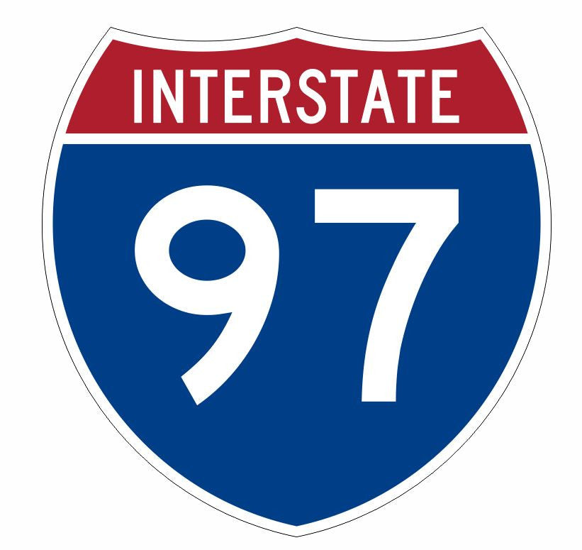 Interstate 97 Sticker Decal R944 Highway Sign - Winter Park Products