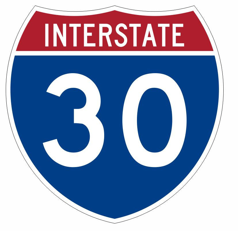 Interstate 30 Sticker Decal R900 Highway Sign - Winter Park Products