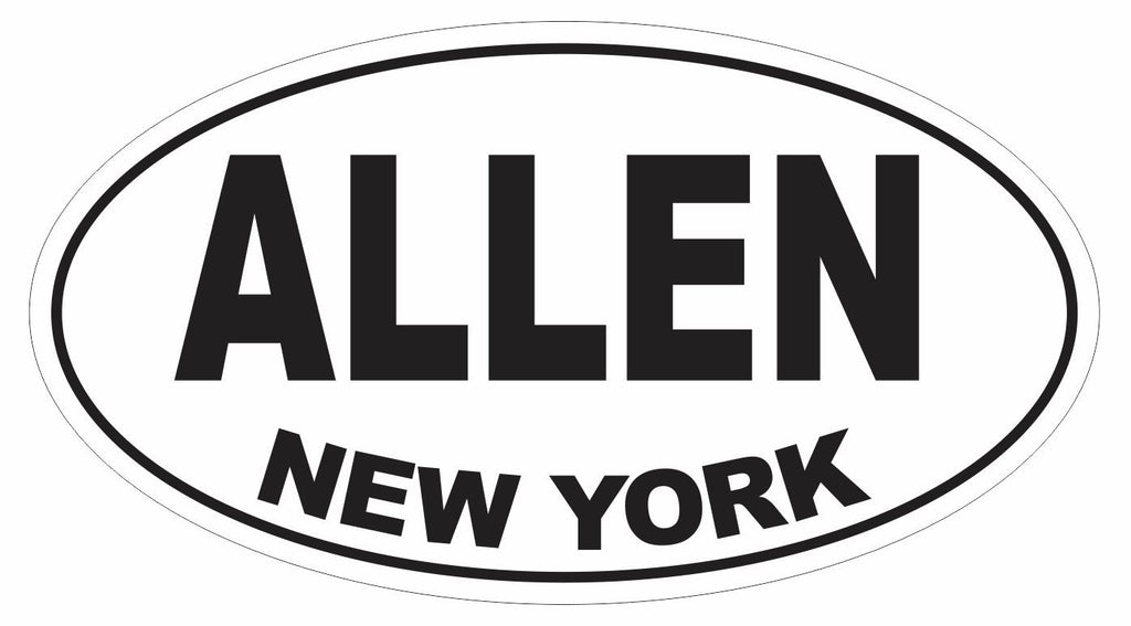 Allen New York Oval Bumper Sticker or Helmet Sticker D3069 Euro Oval - Winter Park Products