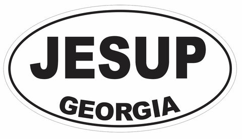 Jesup Georgia Oval Bumper Sticker or Helmet Sticker D2944 Euro Oval - Winter Park Products