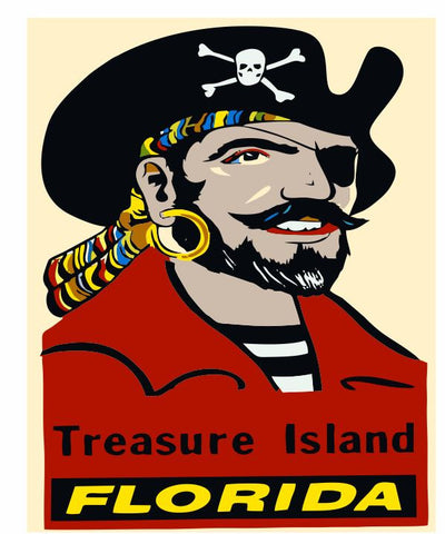 Treasure Island Florida Sticker Decal R967 Vintage Style - Winter Park Products