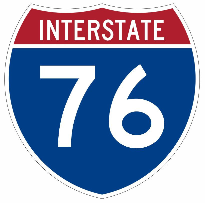 Interstate 76 Sticker Decal R924 Highway Sign - Winter Park Products