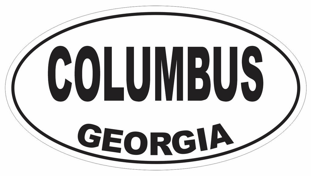Columbus Georgia Oval Bumper Sticker or Helmet Sticker D2927 Euro Oval - Winter Park Products