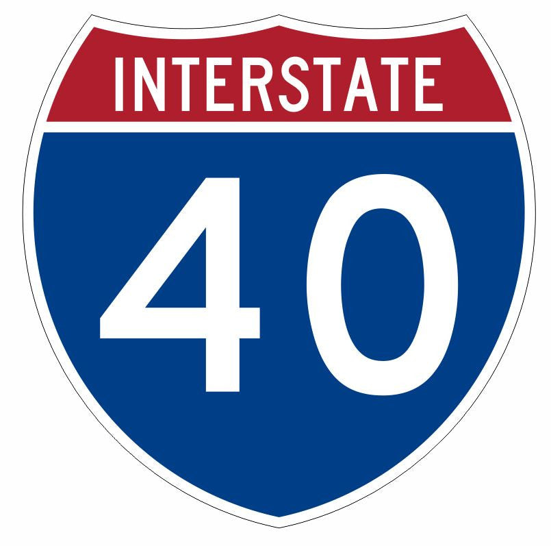 Interstate 40 Sticker Decal R904 Highway Sign - Winter Park Products