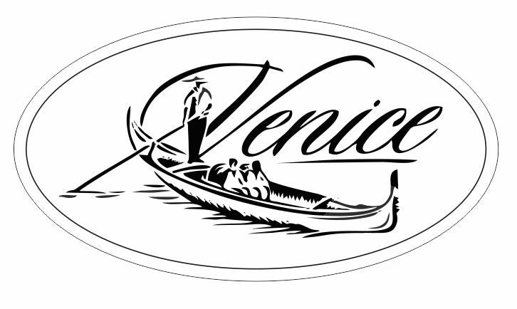 Venice Italy Oval Bumper Sticker or Helmet Sticker D2915 Euro Oval - Winter Park Products
