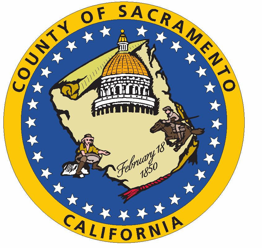 Seal of County of Sacramento Sticker / Decal R726 - Winter Park Products
