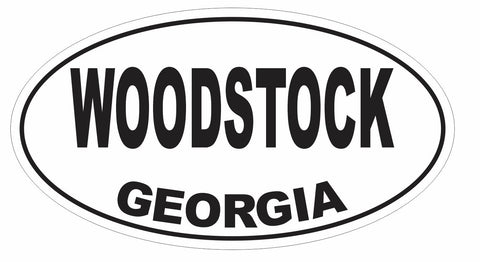 Woodstock Georgia Oval Bumper Sticker or Helmet Sticker D2972 Euro Oval - Winter Park Products