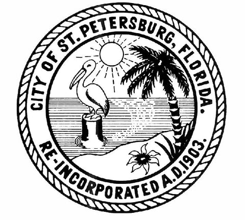 Seal of St Petersburg Florida Sticker / Decal R696 - Winter Park Products