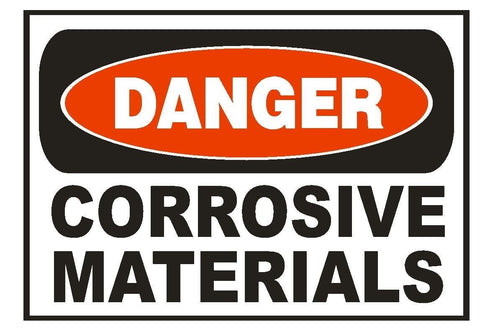 Danger Corrosive Materials Sticker Safety Sticker Sign D679 OSHA - Winter Park Products