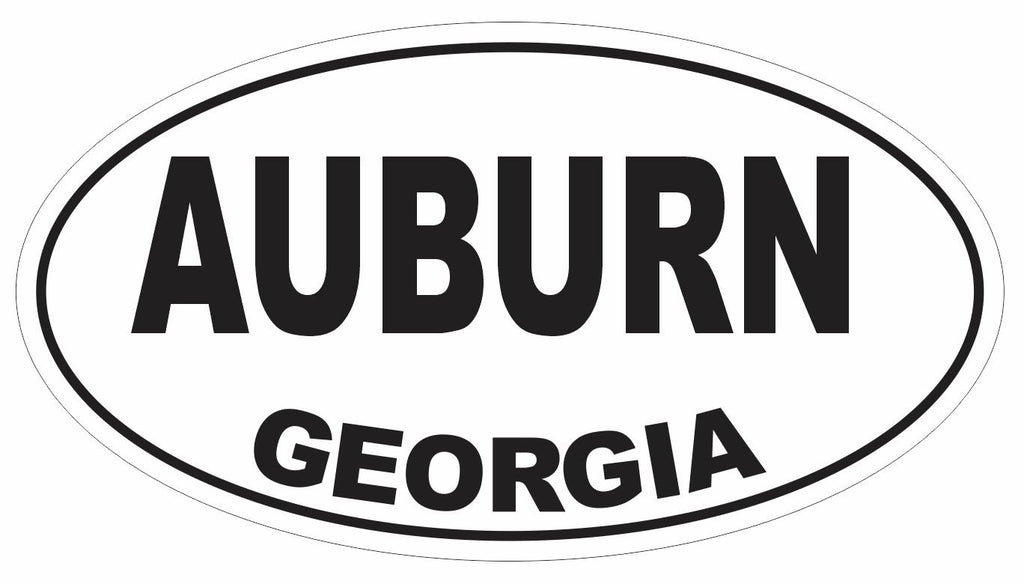 Auburn Georgia Oval Bumper Sticker or Helmet Sticker D2989 Euro Oval - Winter Park Products