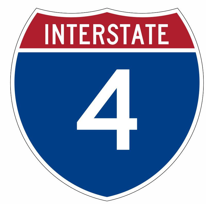 Interstate 4 Sticker Decal R883 Highway Sign - Winter Park Products