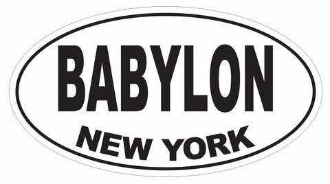 Babylon New York Oval Bumper Sticker or Helmet Sticker D3083 Euro Oval - Winter Park Products