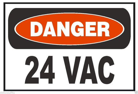 Danger 24 VAC Electrical Electrician Safety Sign Decal Sticker Label D369 - Winter Park Products
