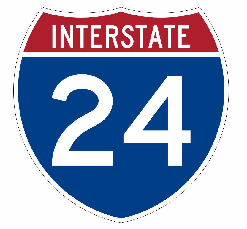 Interstate 24 Sticker Decal R895 Highway Sign - Winter Park Products