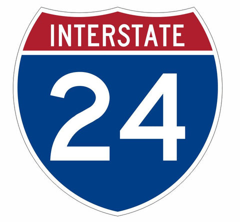 Interstate 24 Sticker Decal R895 Highway Sign - Winter Park Products