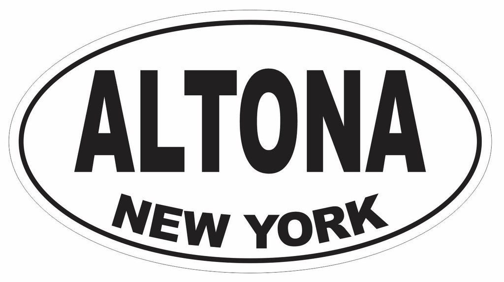 Altona New York Oval Bumper Sticker or Helmet Sticker D3072 Euro Oval - Winter Park Products