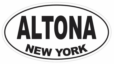 Altona New York Oval Bumper Sticker or Helmet Sticker D3072 Euro Oval - Winter Park Products