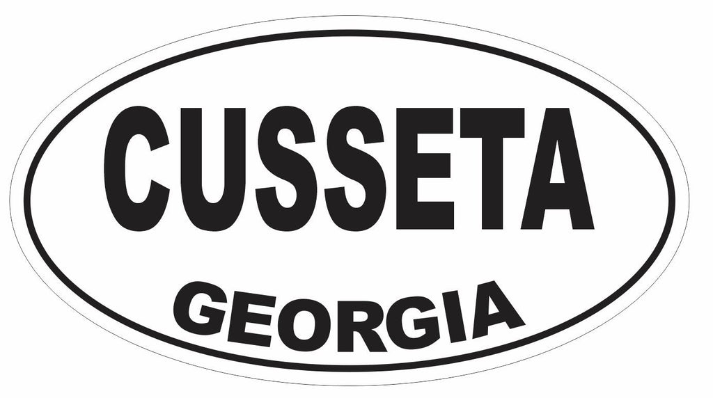 Cusseta Georgia Oval Bumper Sticker or Helmet Sticker D2931 Euro Oval - Winter Park Products