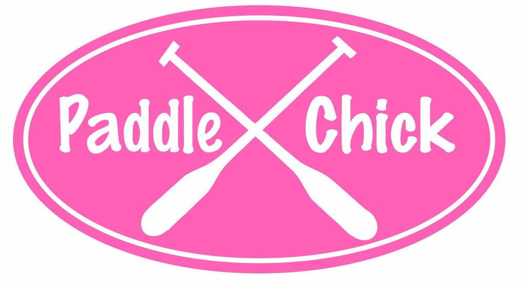 Paddle Chick Oval Bumper Sticker or Helmet Sticker D3032 Euro Oval Canoe Kayak - Winter Park Products