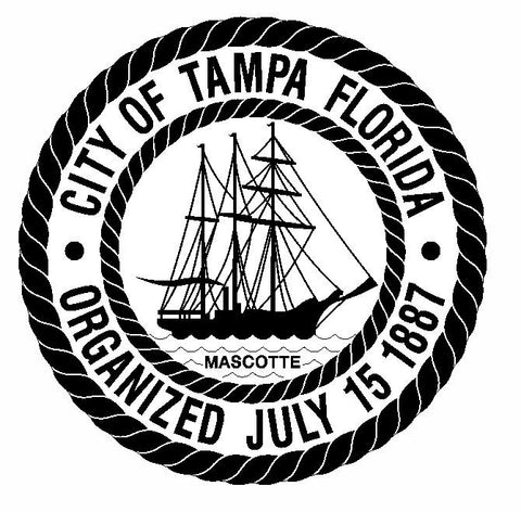 Seal of Tampa Florida Sticker / Decal R651 - Winter Park Products