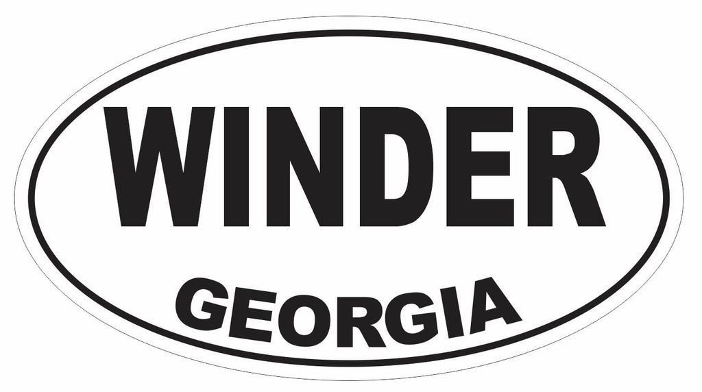 Winder Georgia Oval Bumper Sticker or Helmet Sticker D2971 Euro Oval - Winter Park Products