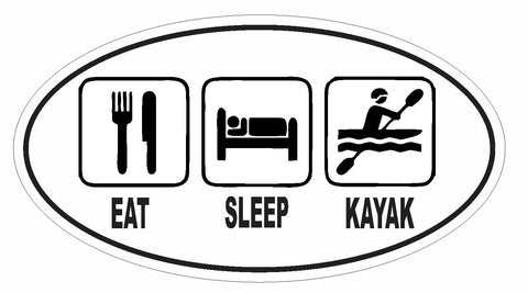 Kayak Oval Bumper Sticker or Helmet Sticker D3039 Euro Oval Canoe Kayak - Winter Park Products