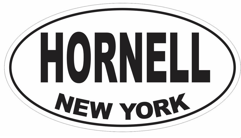 Hornell New York Oval Bumper Sticker or Helmet Sticker D3052 Euro Oval - Winter Park Products