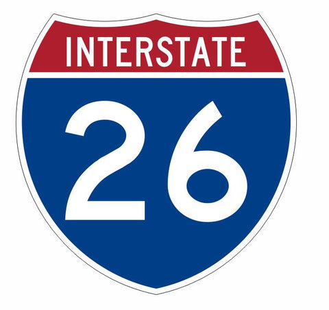 Interstate 26 Sticker Decal R897 Highway Sign - Winter Park Products