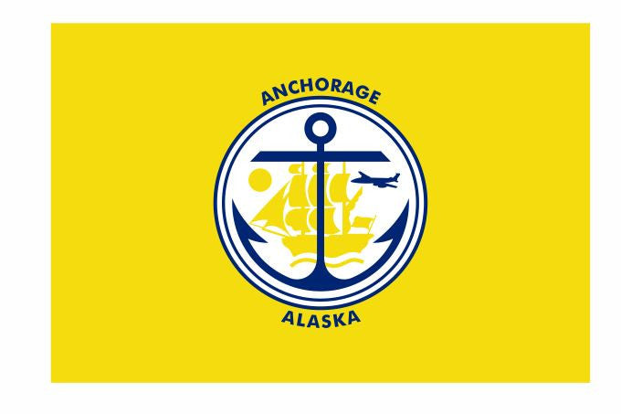 Anchorage Alaska Flag Sticker Decal F687 - Winter Park Products