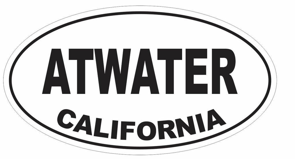 Atwater California Oval Bumper Sticker or Helmet Sticker D3009 Euro Oval - Winter Park Products