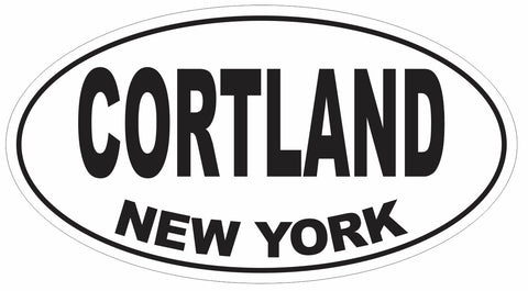 Cortland New York Oval Bumper Sticker or Helmet Sticker D3047 Euro Oval - Winter Park Products