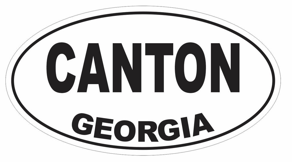 Canton Georgia Oval Bumper Sticker or Helmet Sticker D2925 Euro Oval - Winter Park Products