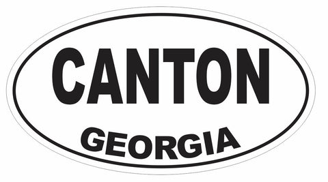Canton Georgia Oval Bumper Sticker or Helmet Sticker D2925 Euro Oval - Winter Park Products