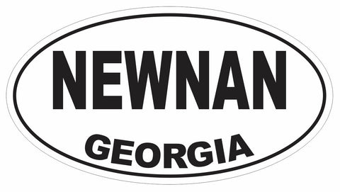 Newnan Georgia Oval Bumper Sticker or Helmet Sticker D2952 Euro Oval - Winter Park Products