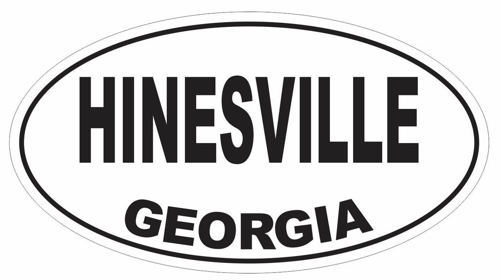 Hinesville Georgia Oval Bumper Sticker or Helmet Sticker D2921 Euro Oval - Winter Park Products
