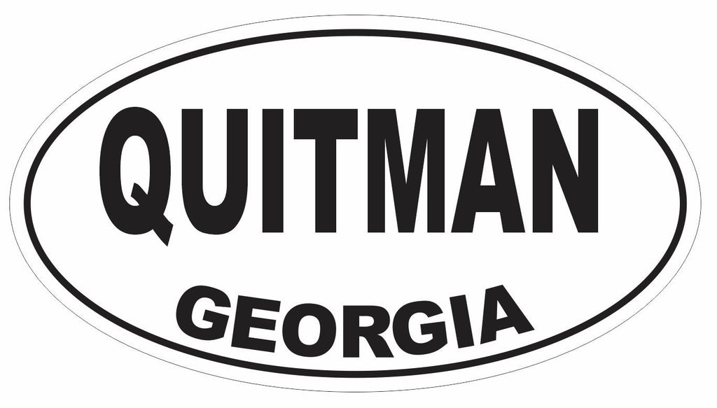 Quitman Georgia Oval Bumper Sticker or Helmet Sticker D2956 Euro Oval - Winter Park Products
